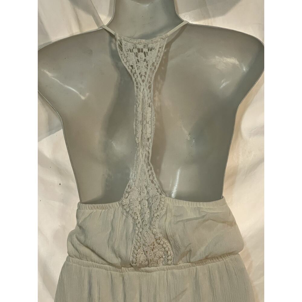 Living Doll Los Angeles Bohemian Sundress Women’s XS Ivory Lined Crochet Long - Picture 4 of 12